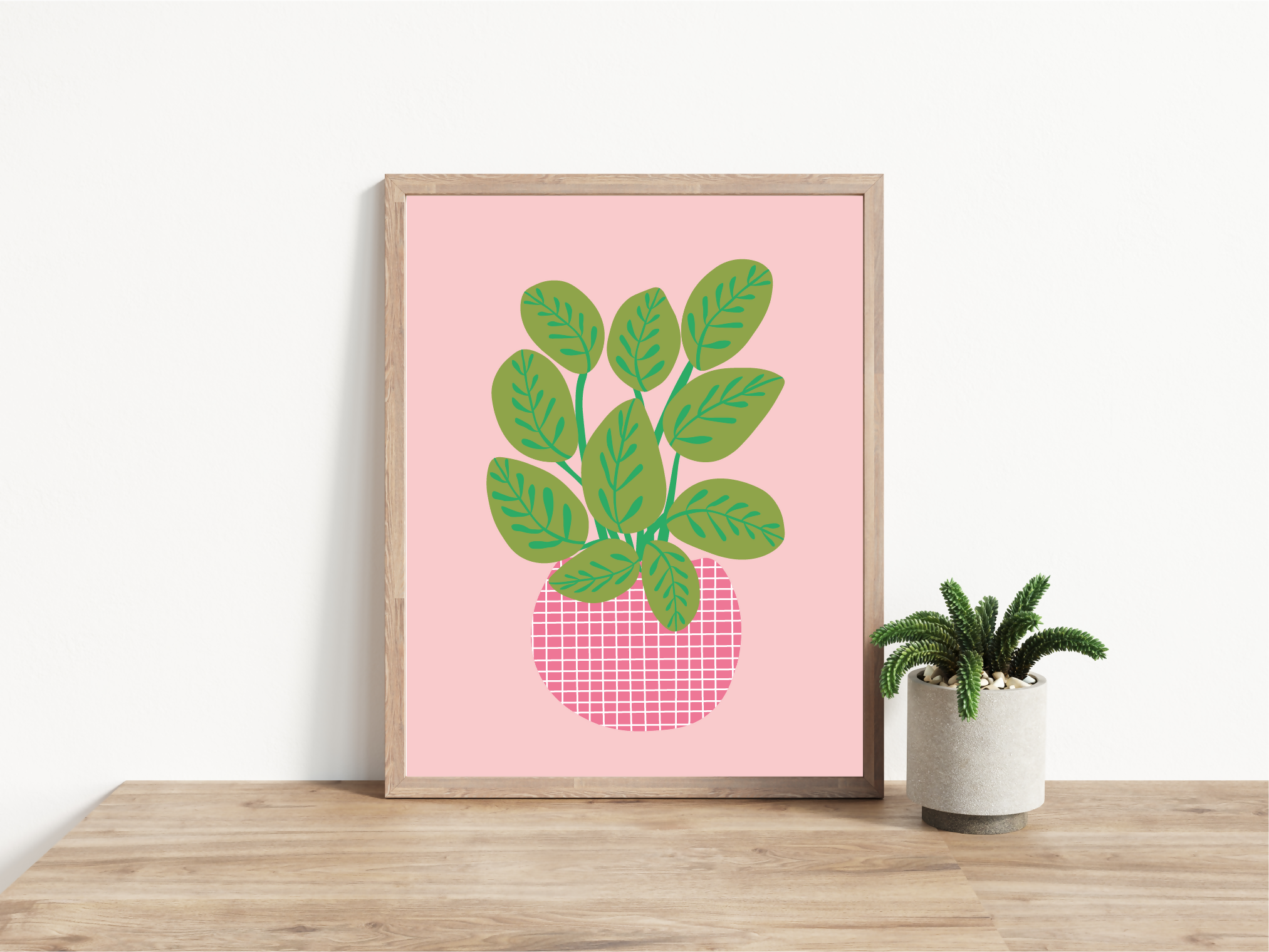 A4 Pink Calathea Print