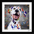 DALMATIAN DOG COLOUR SPLASH FRAMED ARTWORK.