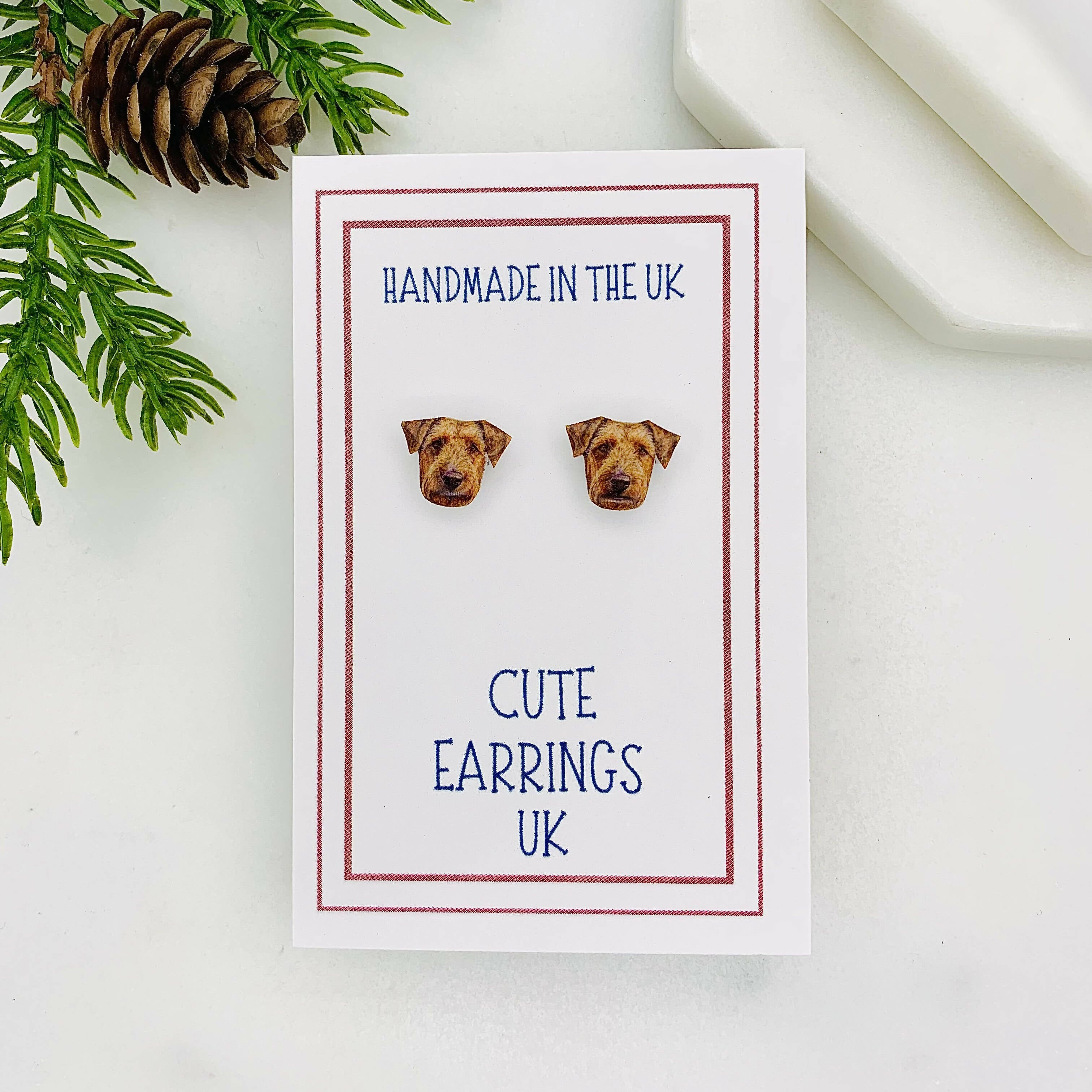 Airedale Terrier Dog Stud Earrings