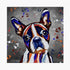 BOSTON TERRIER DOG COLOUR SPLASH MOUNTED ARTWORK.