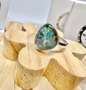 Australian opal ring size s