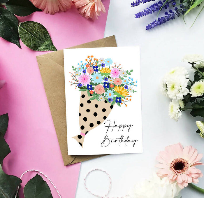 Bouquet Happy Birthday Card