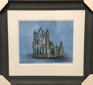 Whitby Abbey (blue) Original acrylic painting