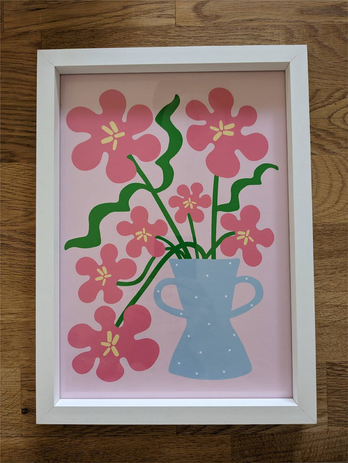 Framed A4 Abstract Floral Print