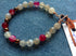 Grey Agate, Fuchsia Banded Agate and Copper Hematite Bracelet