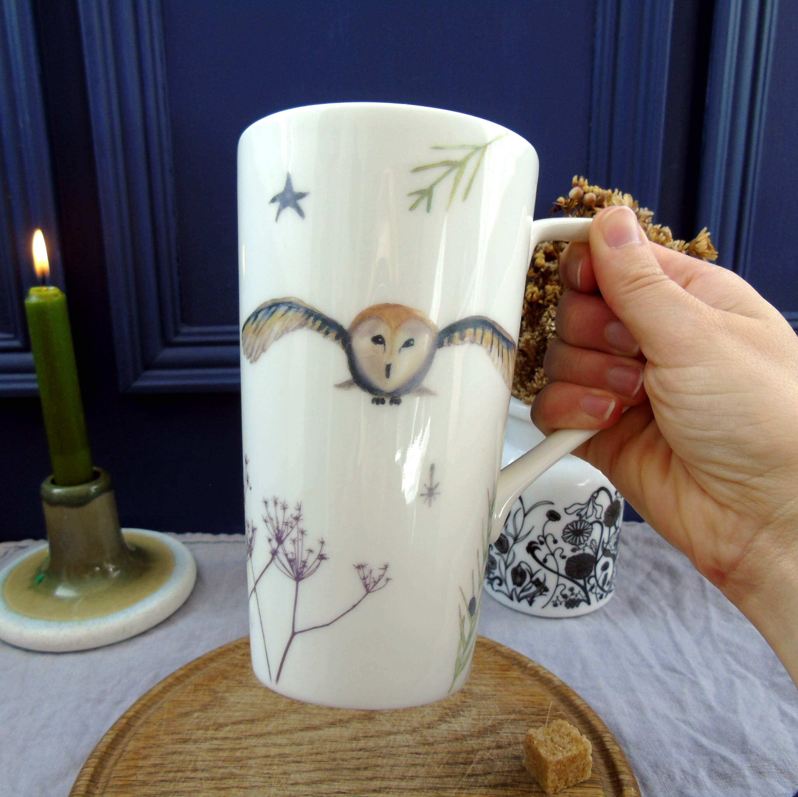 Tall Cone Barn Owl Mug