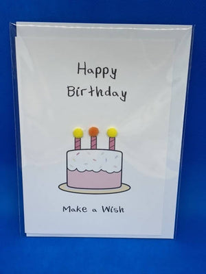 Make a Wish Birthday - Pom Pom greeting card