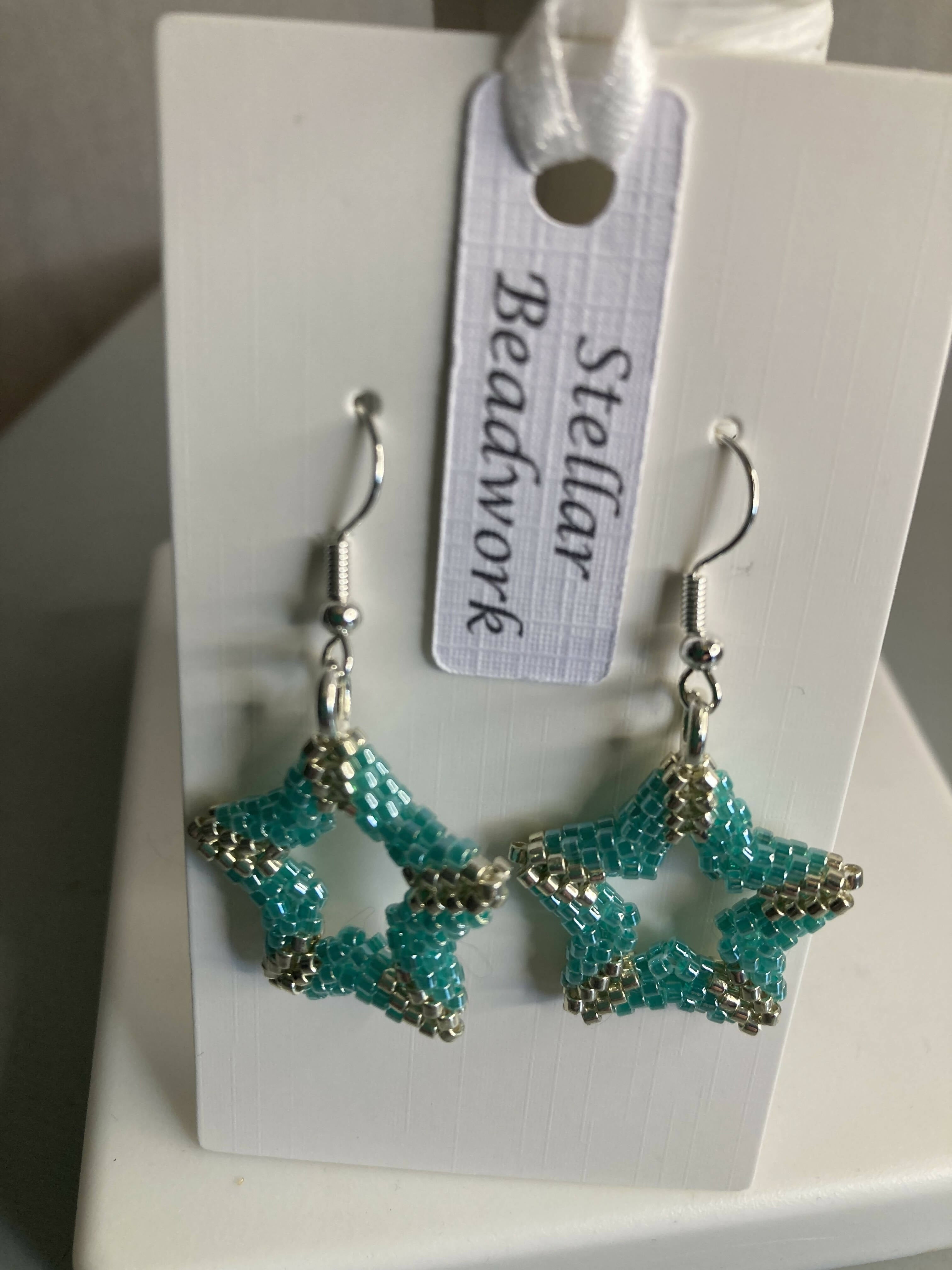 Sale - Beaded Star Earrings