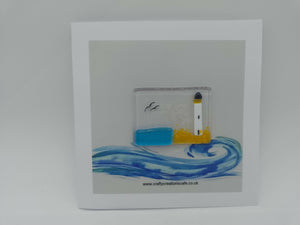 Fused Glass Lighthouse Card