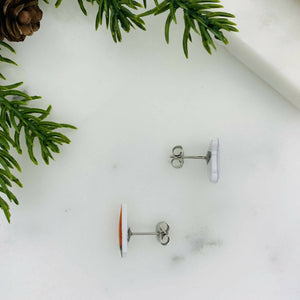 White Rabbit & Carrot Mismatched Stud Earrings