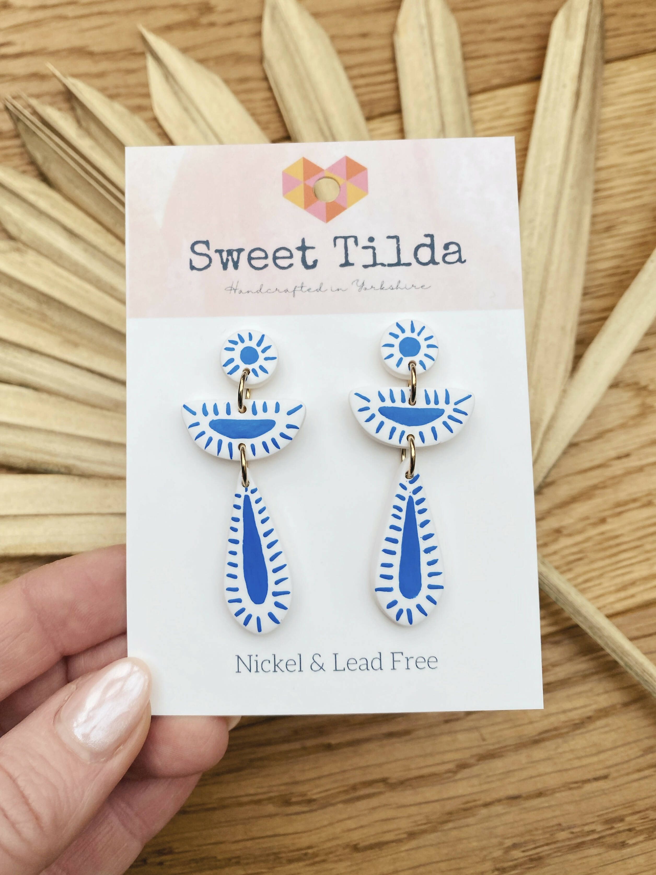 Santorini Hand Painted Earrings