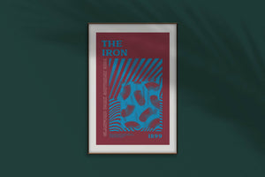 Scunthorpe United Inspired Psychedelic Art Print in Team Colours