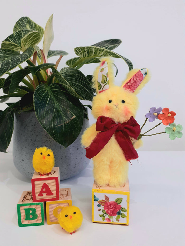 Yellow Bunny With Flowers