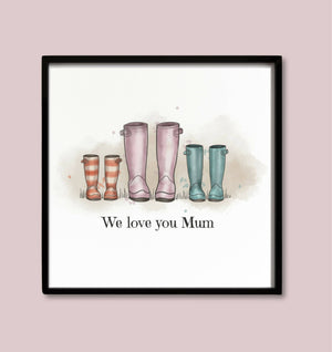 Mothers Day welly print
