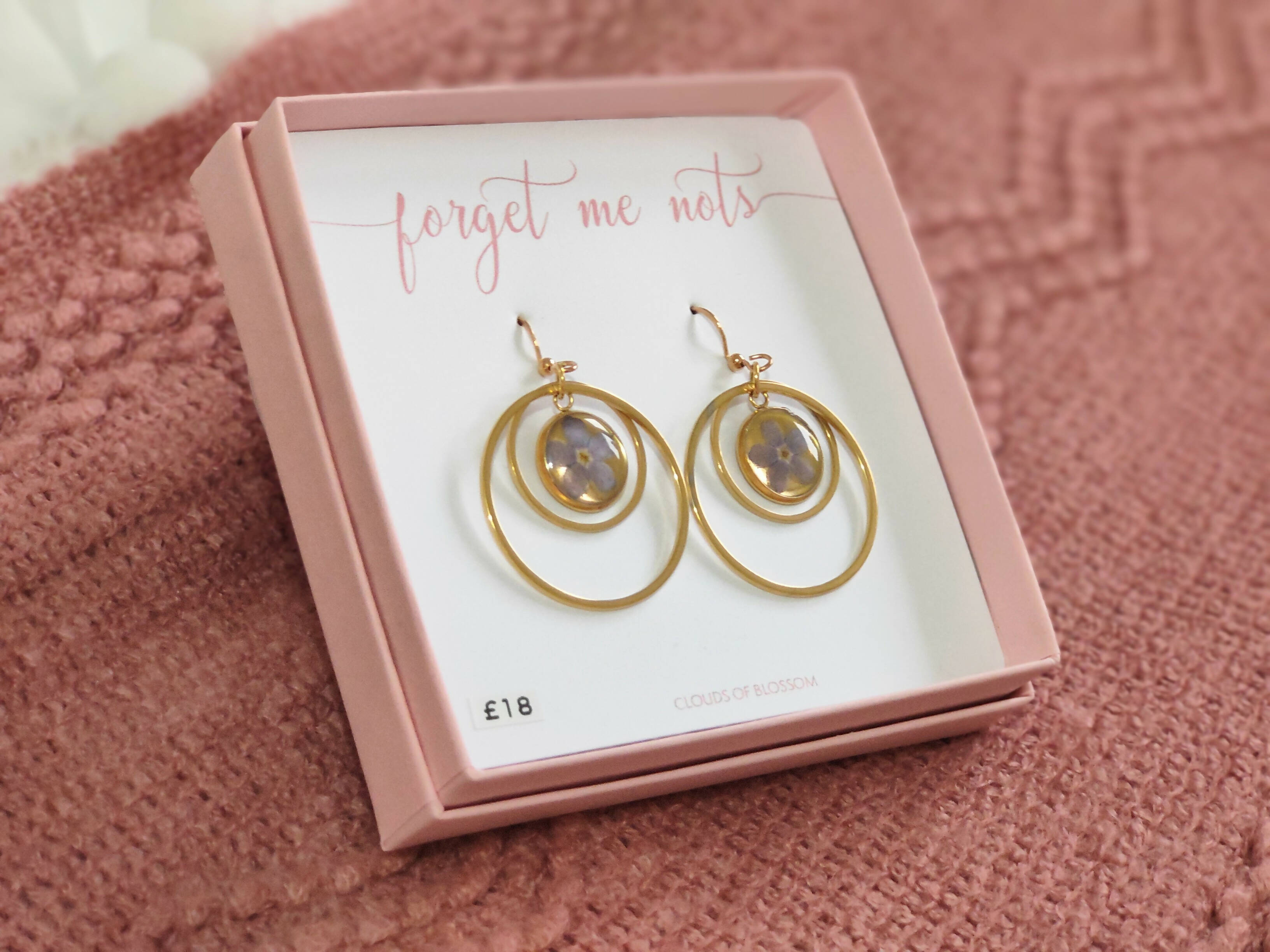 Forget Me Not Multi Ring Mirrored Earrings Gold Plated