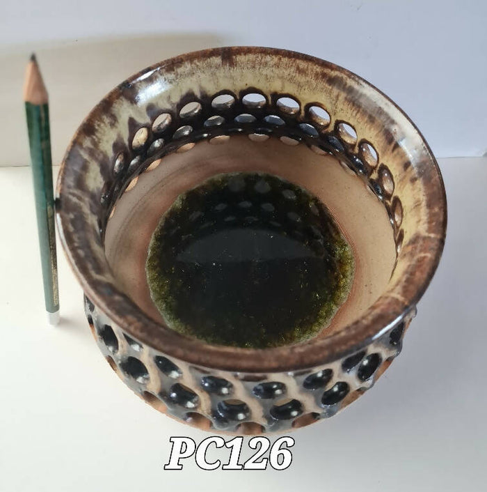 Decorative Holed, Glass-bottomed pot