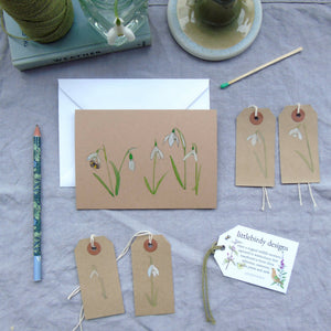 Snowdrops Hand Finished Card