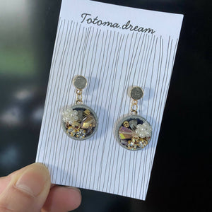 Pendant Crystal Embroidery Earrings {Round}