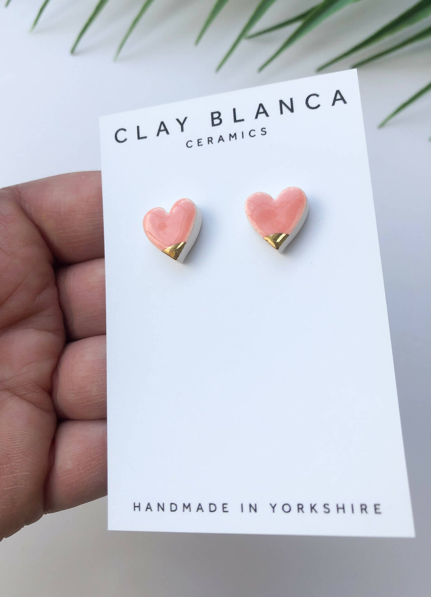 Peach Heart Studs