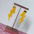 Flash Lightning Bolt Earrings in Yellow Glitter