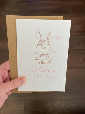 Welcome Little One Rabbit Card