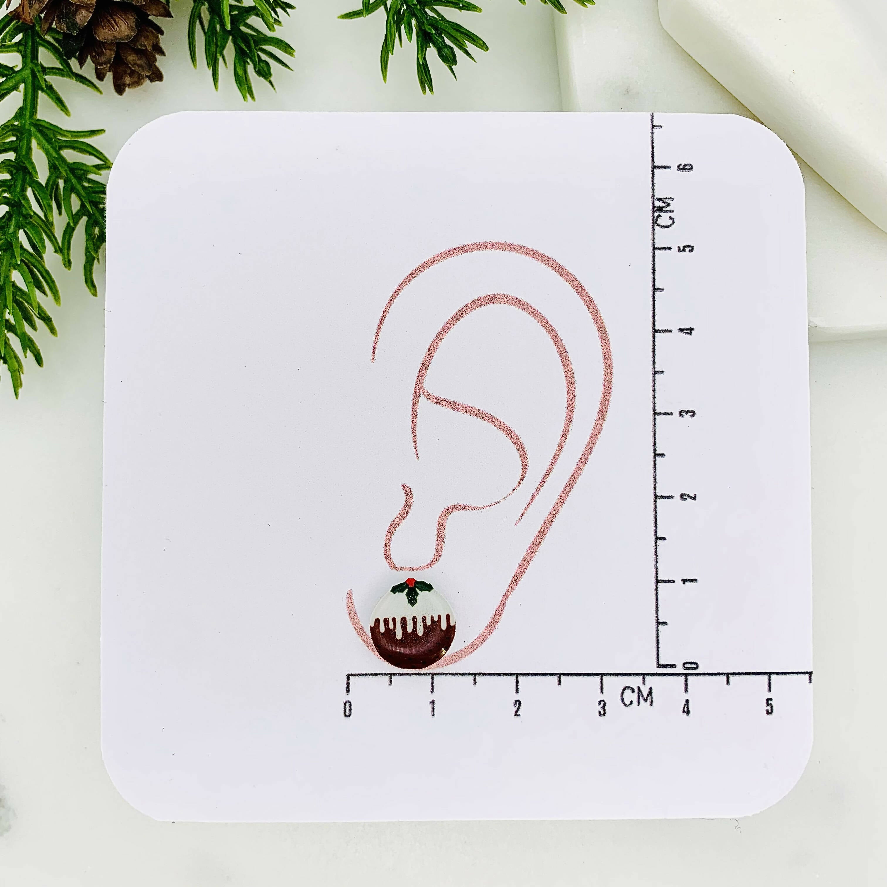 Christmas Pudding Stud Earrings