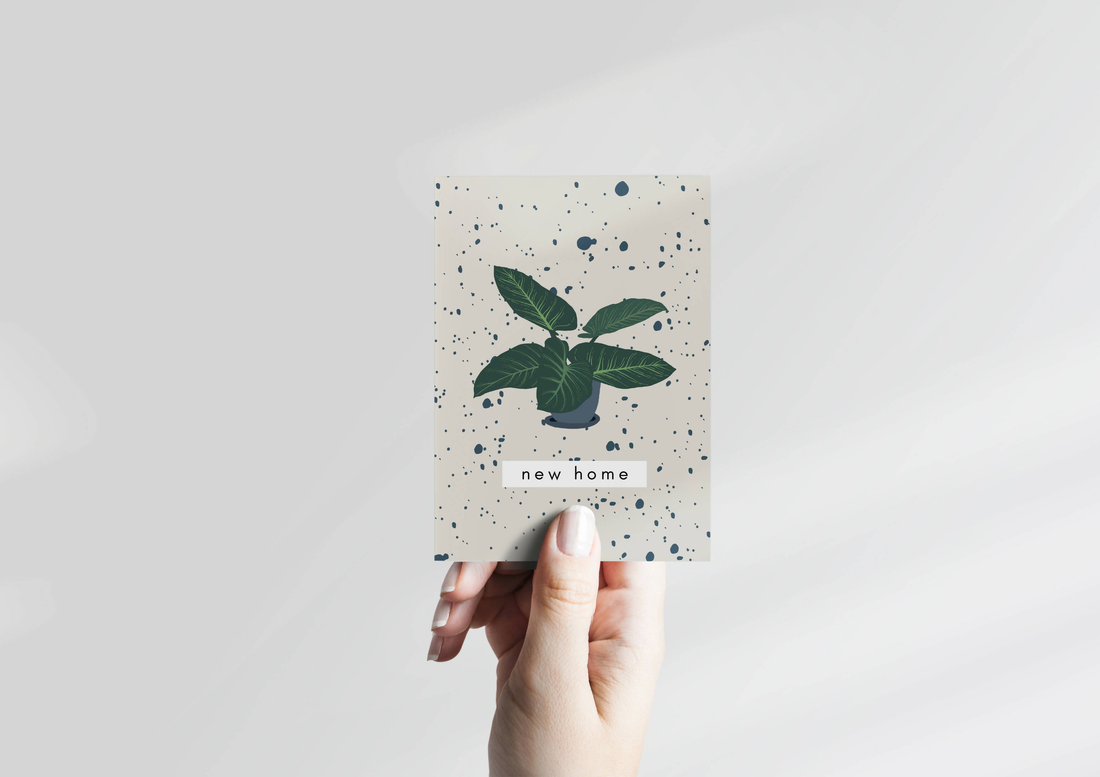 New Home Card with Houseplant