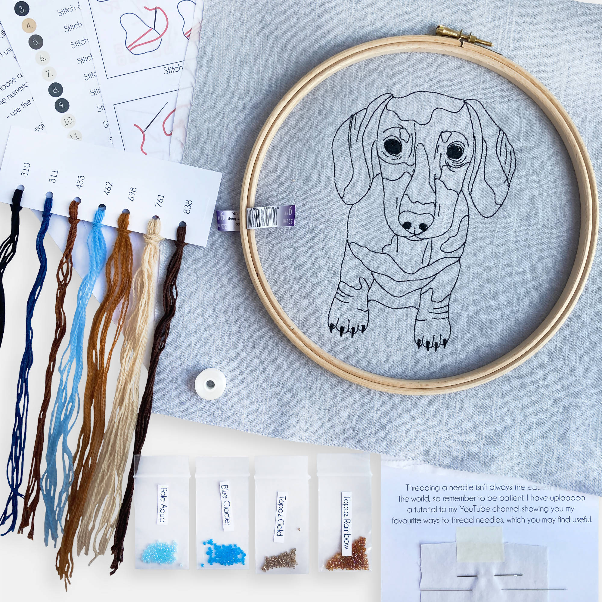 Dachshund Embroidery Kit - Fun DIY Project | Art & Soul