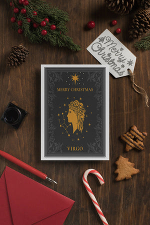 Virgo Zodiac Christmas Card