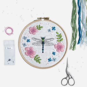 Floral Dragonfly Embroidery Kit