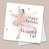 Happy Birthday Greeting Card- Ballerina brown