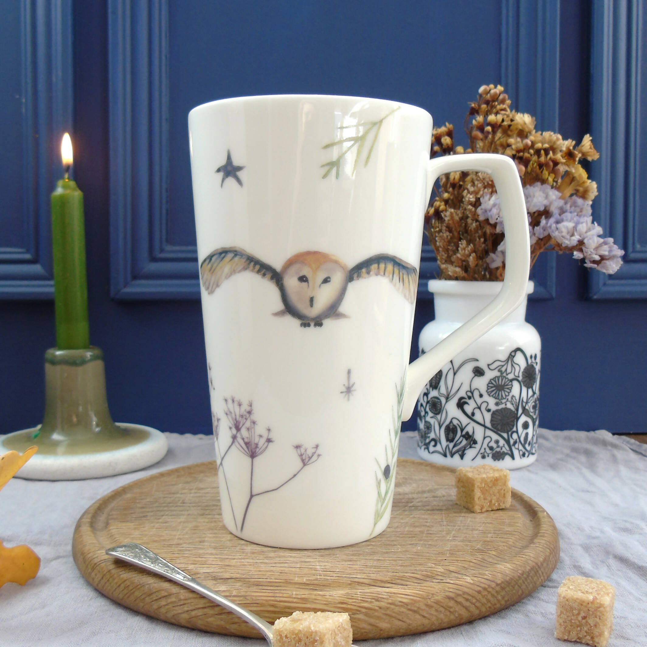 Tall Cone Barn Owl Mug