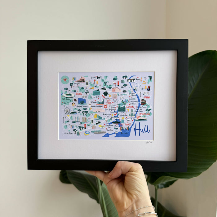 Small Framed ‘Hull Map’ Art Print