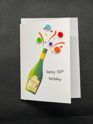 Happy 100th Birthday - Pom Pom greeting card