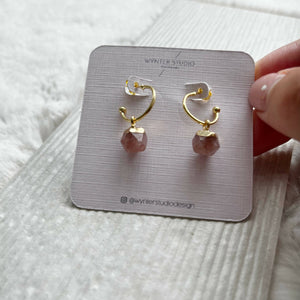 Strawberry quartz earrings