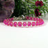 17cm Silver Plated Stacking Bracelet with 3mm Dyed Pink Jade & Fuschia Lined Crystal Miyuki Seed Beads