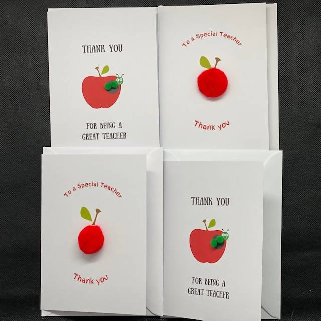 Thank you for being a Great Teacher - Pom Pom greeting card