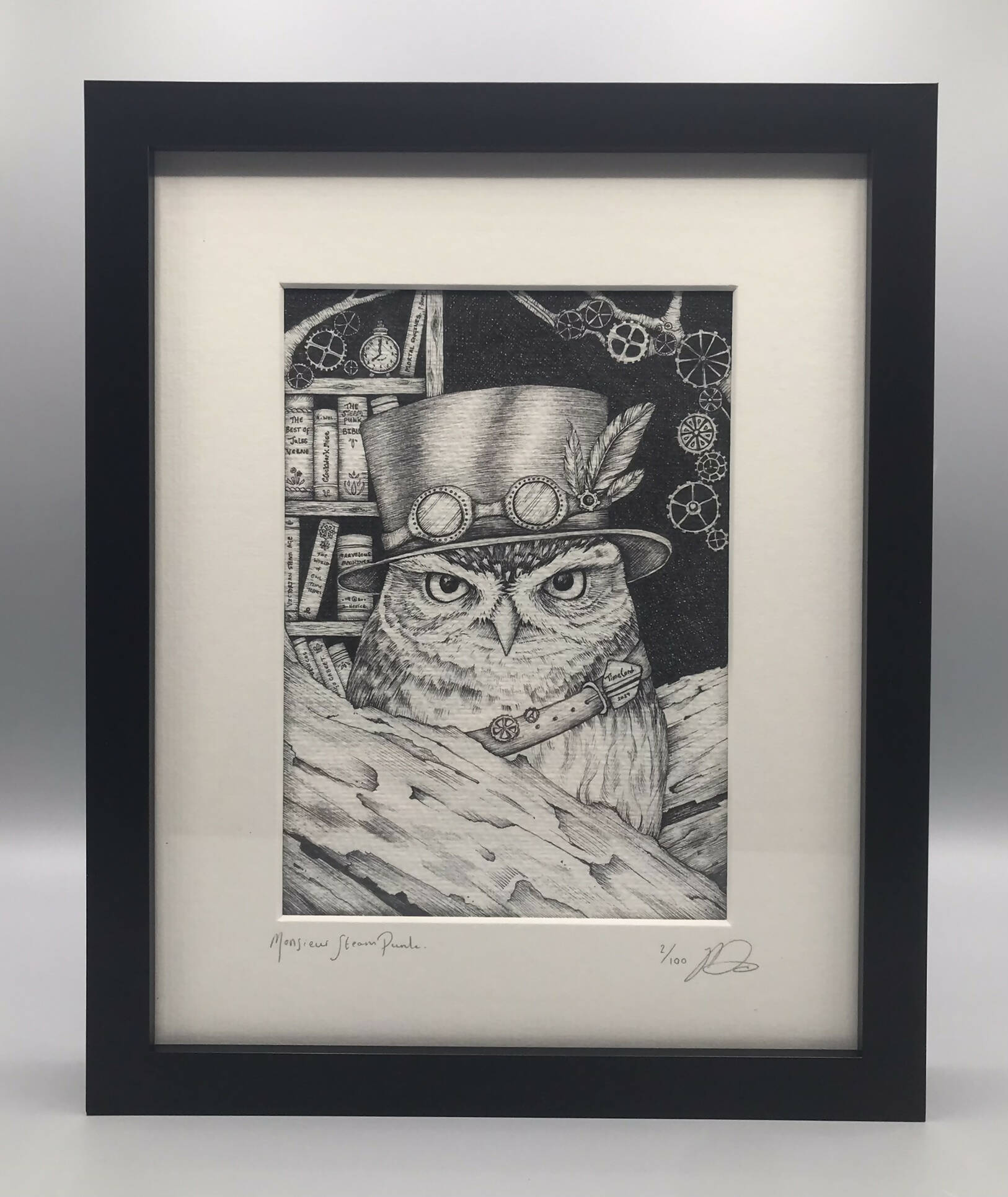 Monsieur Steam Punk - Limited Edition Framed Print by Jenny Davies