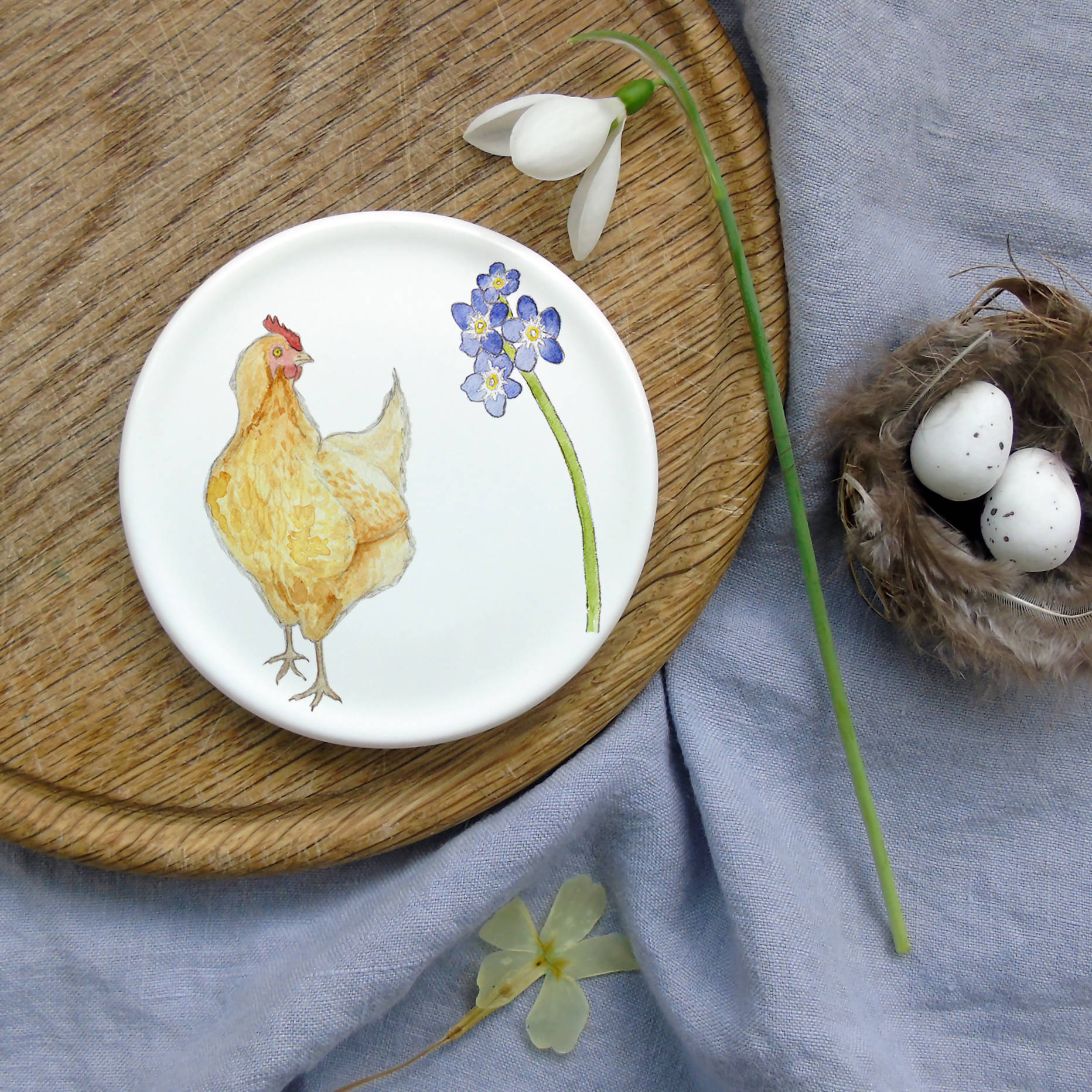 Bone China Hen Coasters