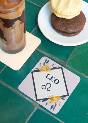 Leo 11oz Floral Mug & Coaster Set