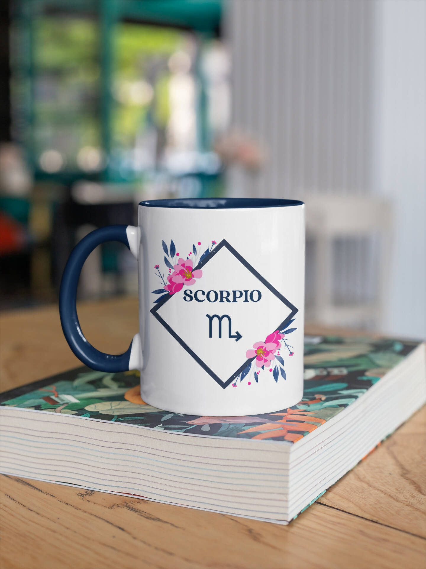 Scorpio 11oz Floral Mug & Coaster Set