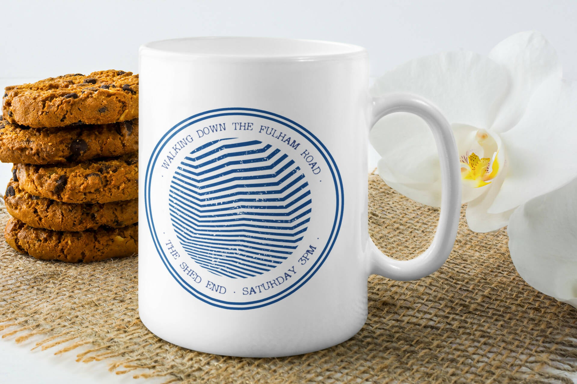 Chelsea FC Inspired Psychedelic Lines Design Mug