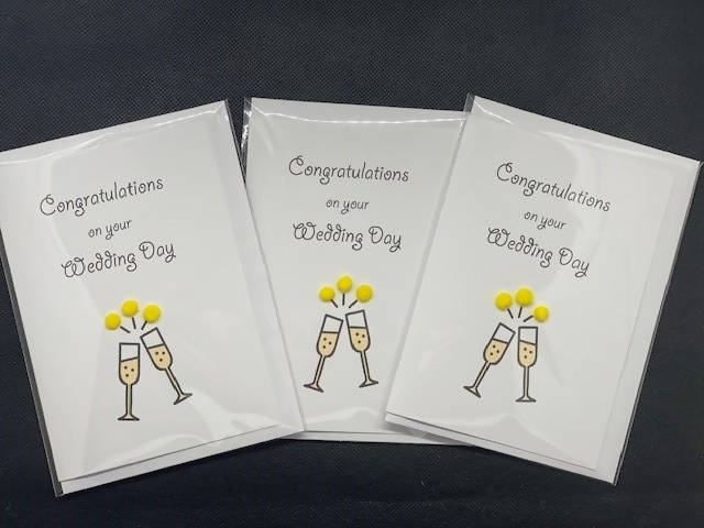 Congratulations on your wedding day - Pom Pom greeting card