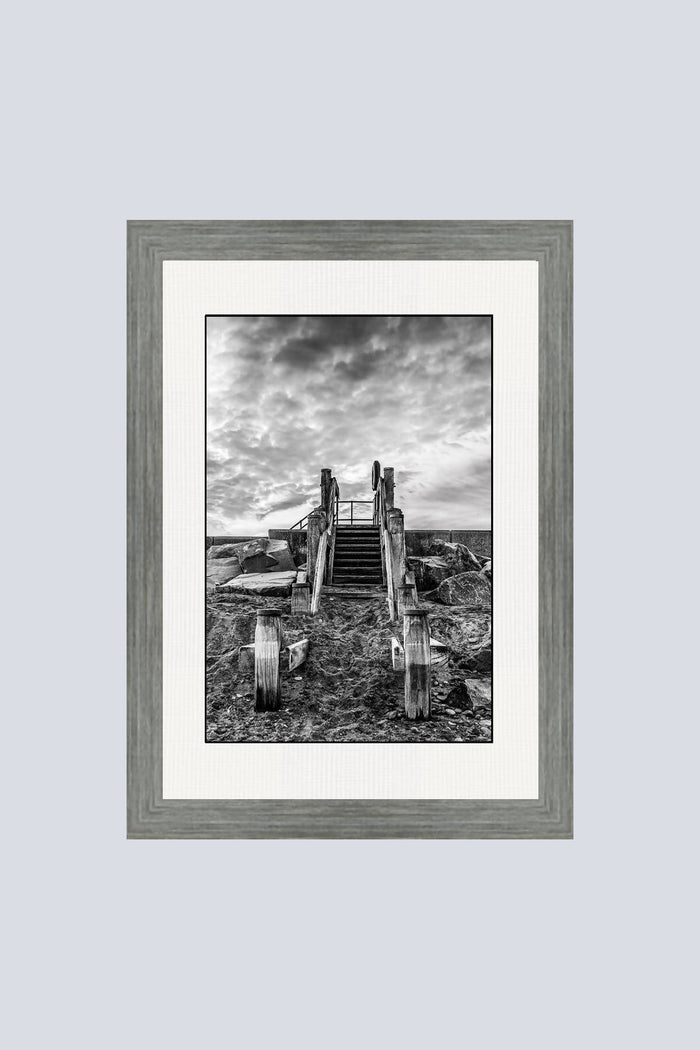 Stairway at Hornsea Black and White Photograph