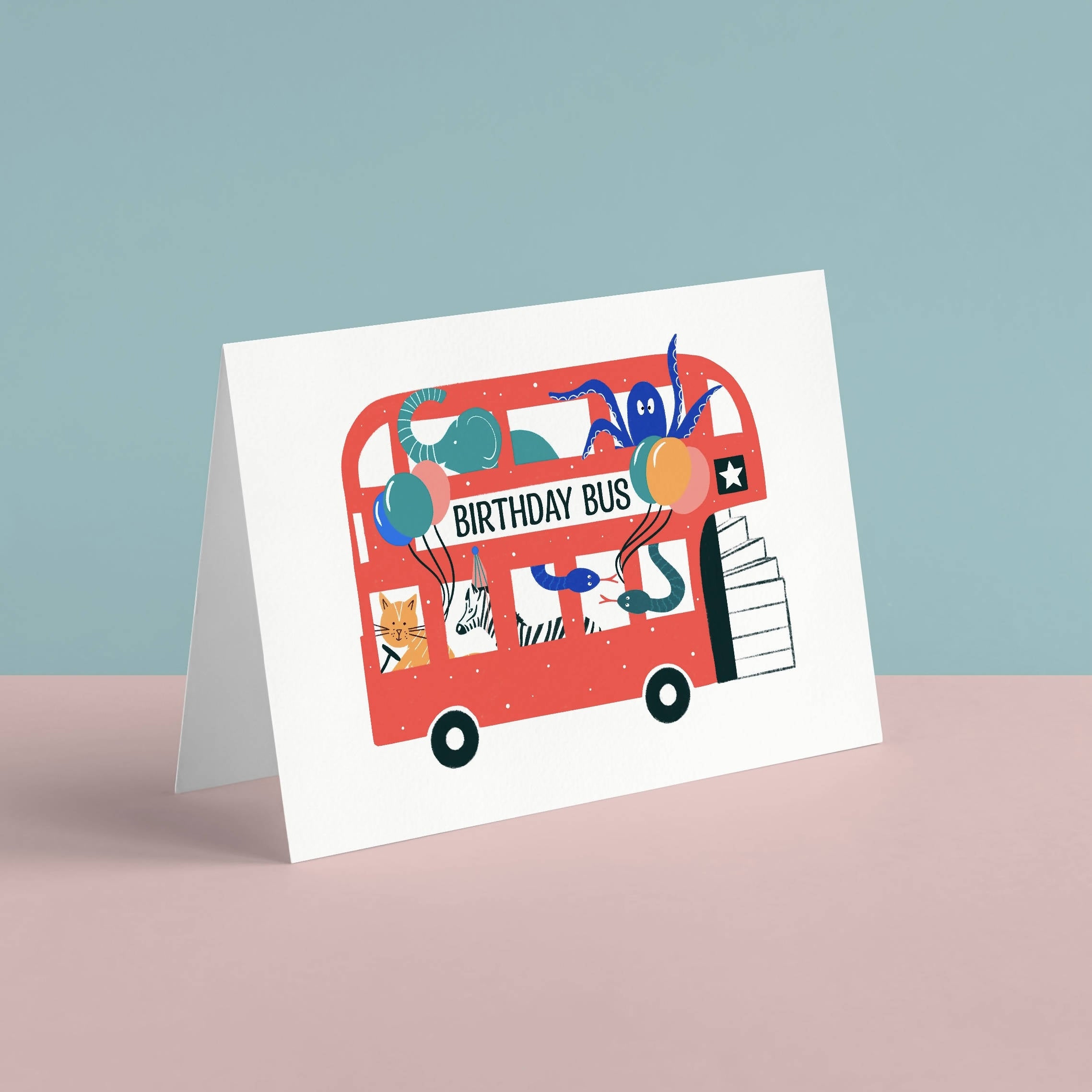 Birthday Bus Card | Unique Artwork for Special Celebrations | Art & Soul