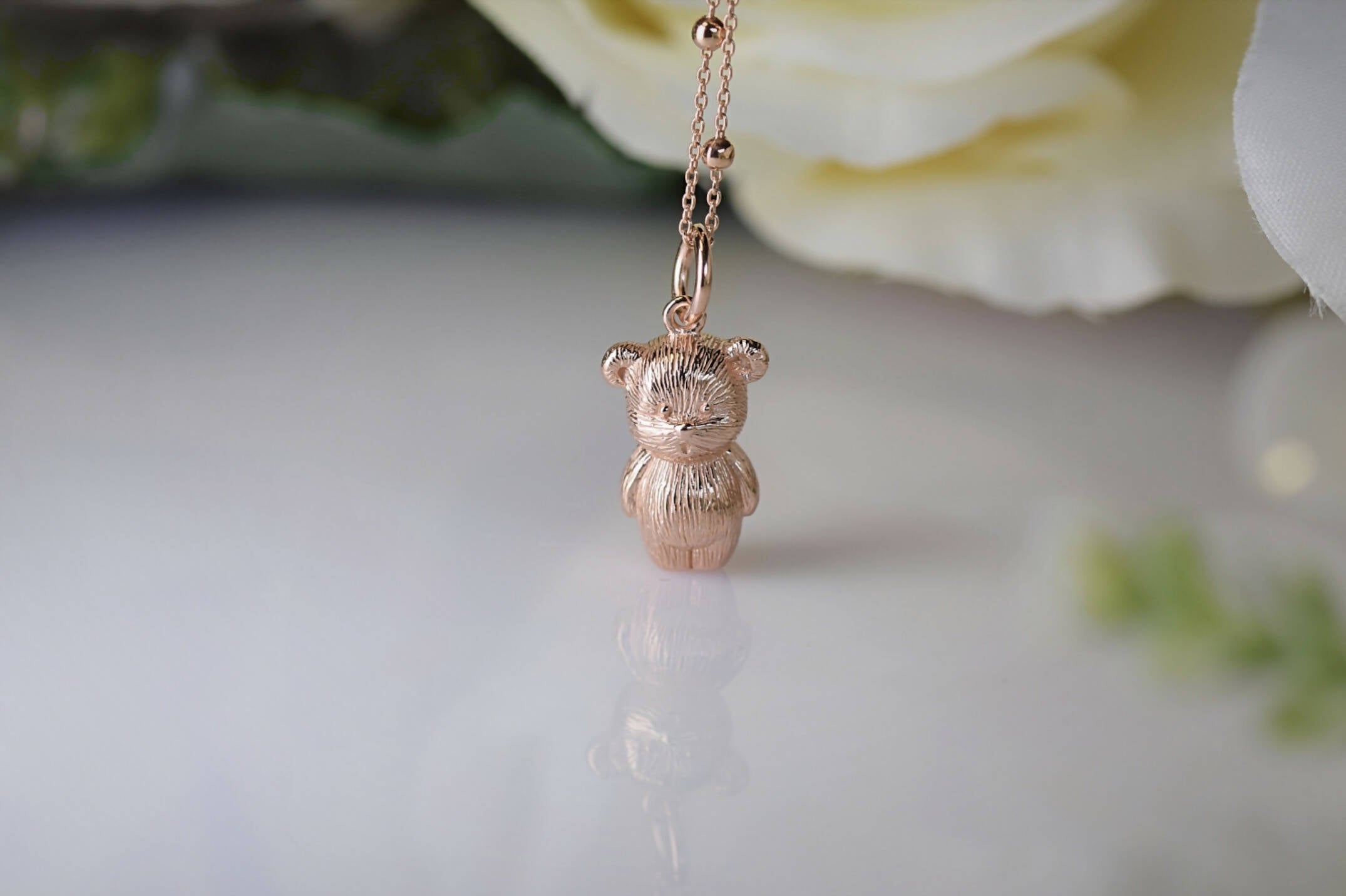 Rose Gold Bear Necklace