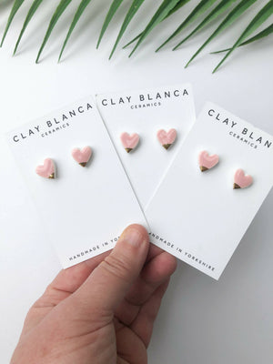 Baby Pink Heart studs
