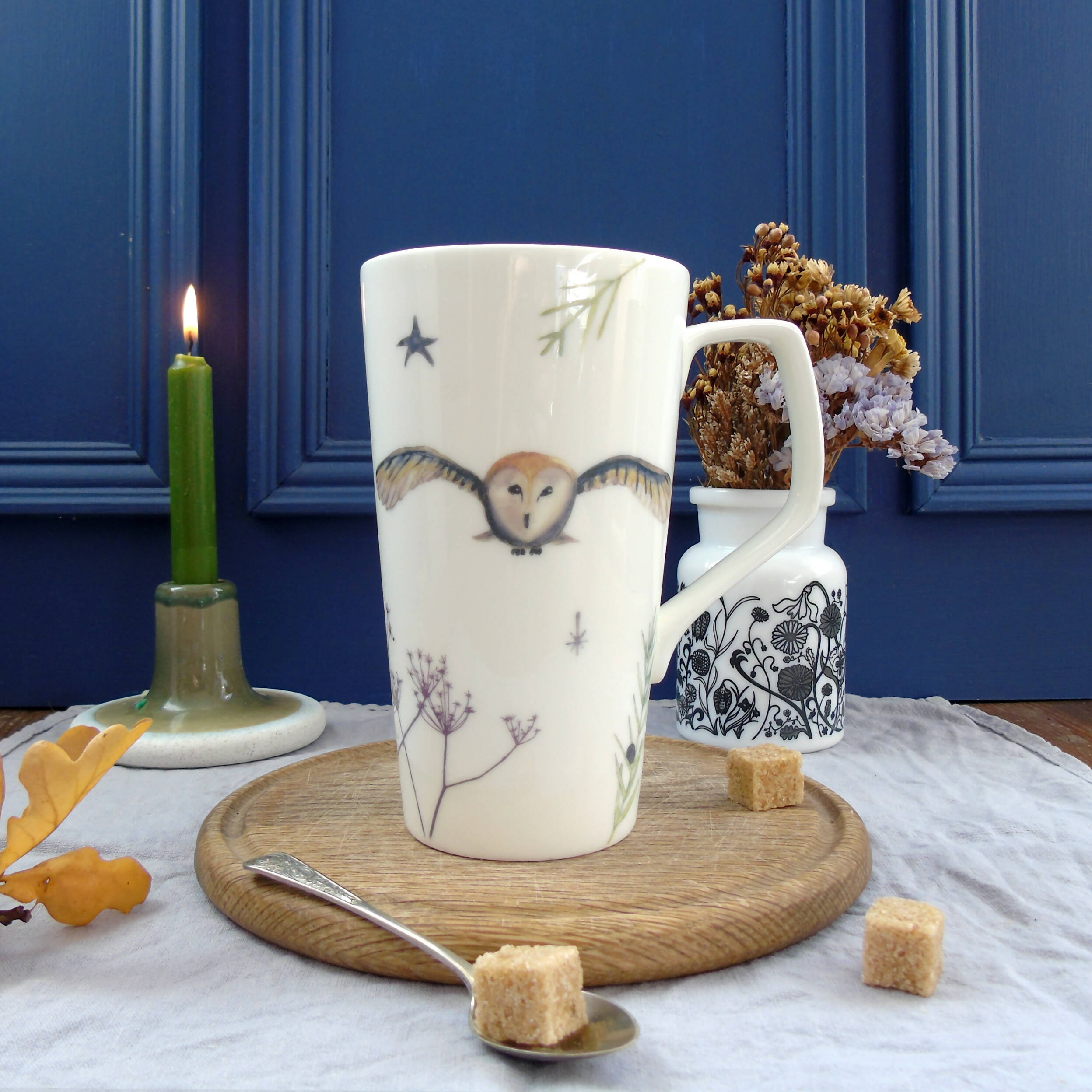 Tall Cone Barn Owl Mug