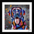 LABRADOR DOG COLOUR SPLASH FRAMED ARTWORK.