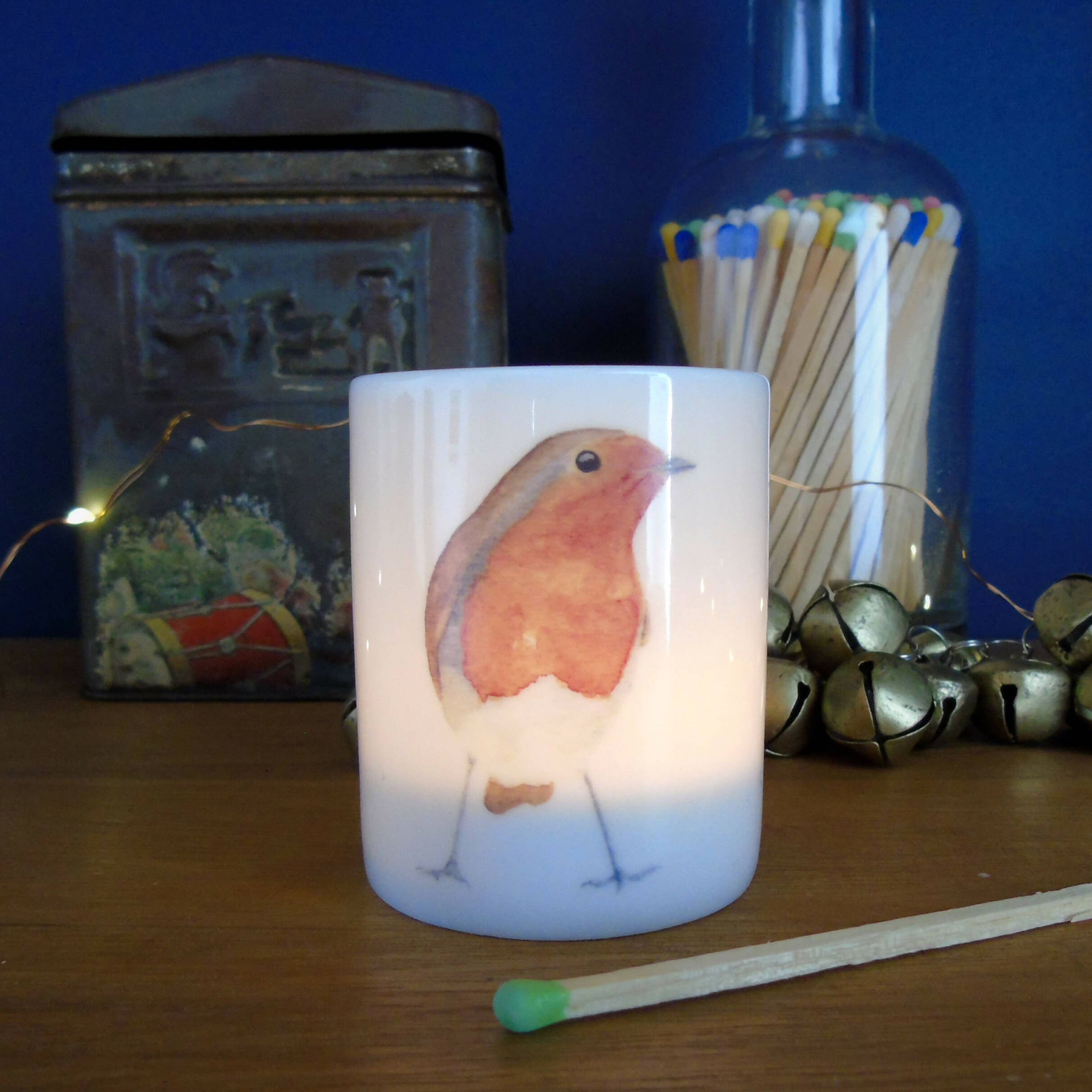 Robin Tealight Candle Holder